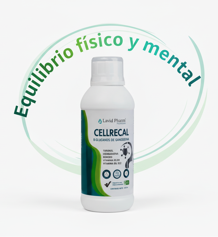 Imagen CELLRECAL con texto "Equilibrio físico y mental"