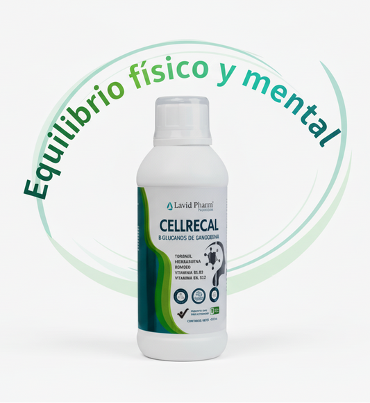 Imagen CELLRECAL con texto "Equilibrio físico y mental"